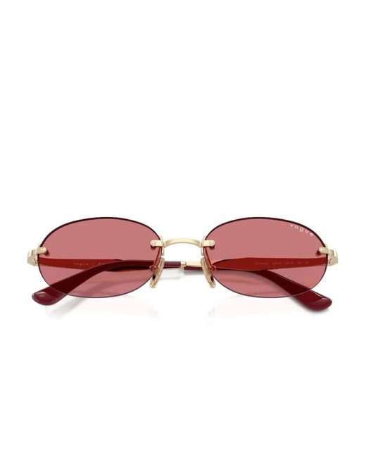 Vogue Eyewear Pink Rimless Oval-Frame Sunglasses