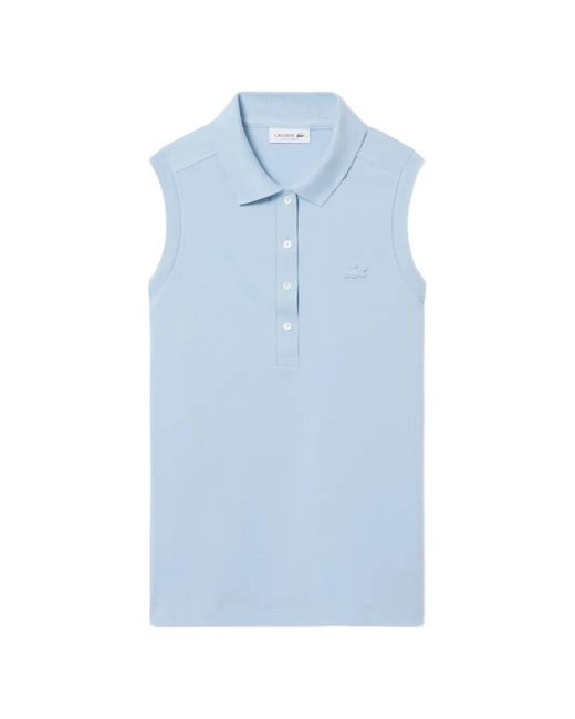 Lacoste Blue Buttoned Sleeveless Polo Shirt