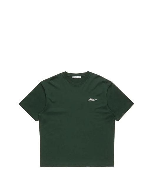 Acne Green Jersey T-Shirt With Logo