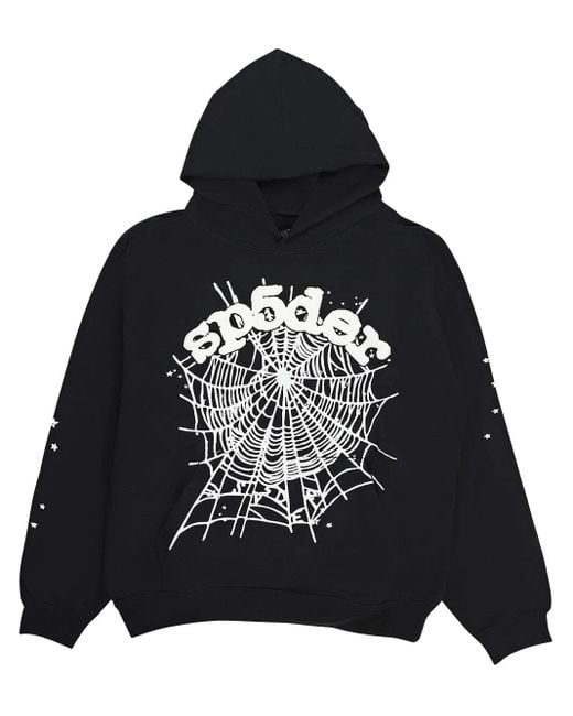 Sp5der Black Og Web Hoodie for men