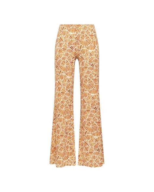 Maliparmi Natural Elasticated-Waist Printed Trousers