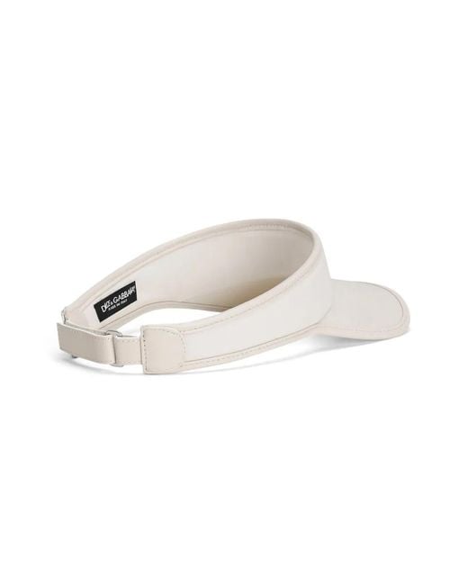 Dolce & Gabbana White Gabardine Peak With Logo for men