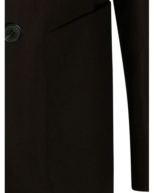 Zegna Black Oasi Lino Double-Breasted Blazer for men