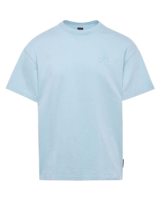 Camiseta Henri con logo bordado Moose Knuckles de hombre de color Blue
