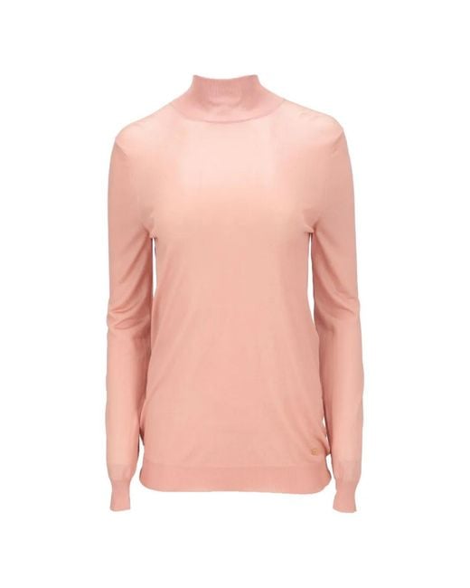 Tom Ford Pink Long-Sleeve Mock-Neck T-Shirt