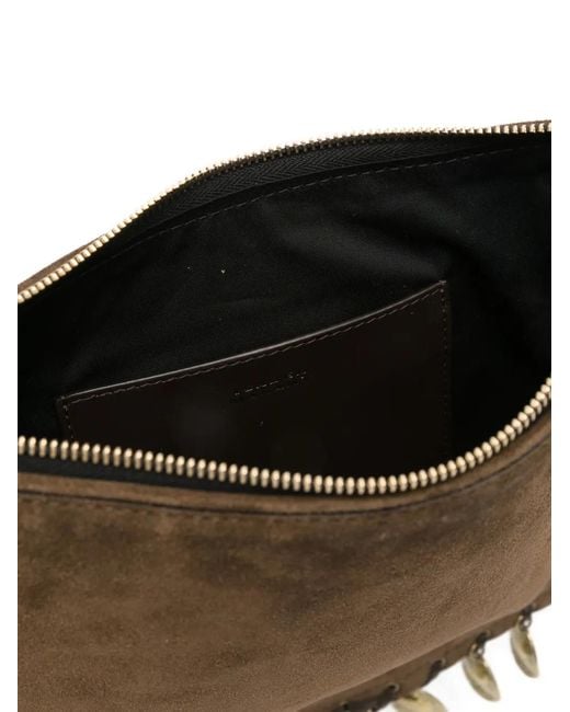 Isabel Marant Natural Oskan Coin-Embellished Suede Cross Body Bag