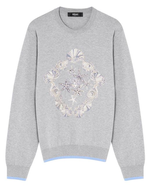 Versace Sweatshirt mit Medusa-Patch in Gray für Herren