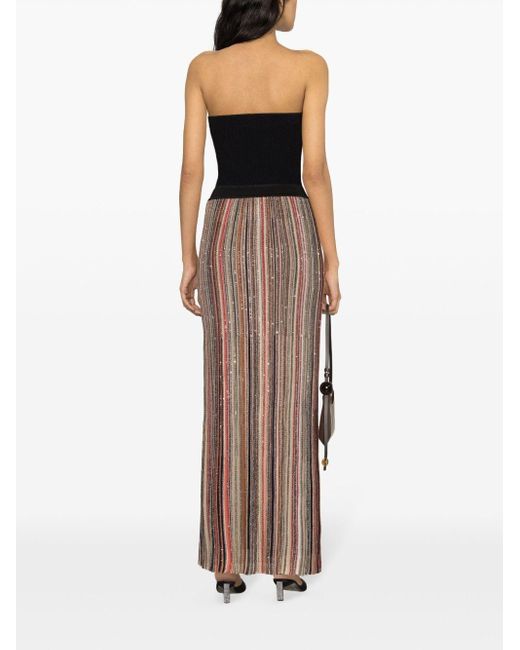 Missoni Brown Striped Long Skirt