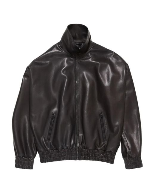 Acne ジップアップ レザージャケット Black