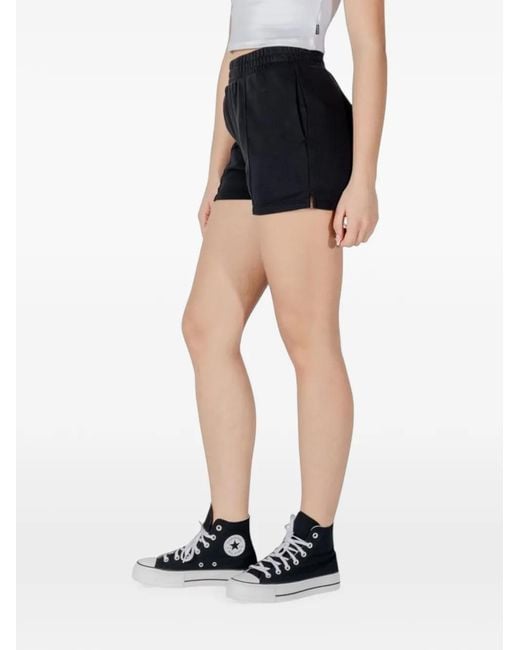 Converse Black Elasticated-Waistband Mini Shorts