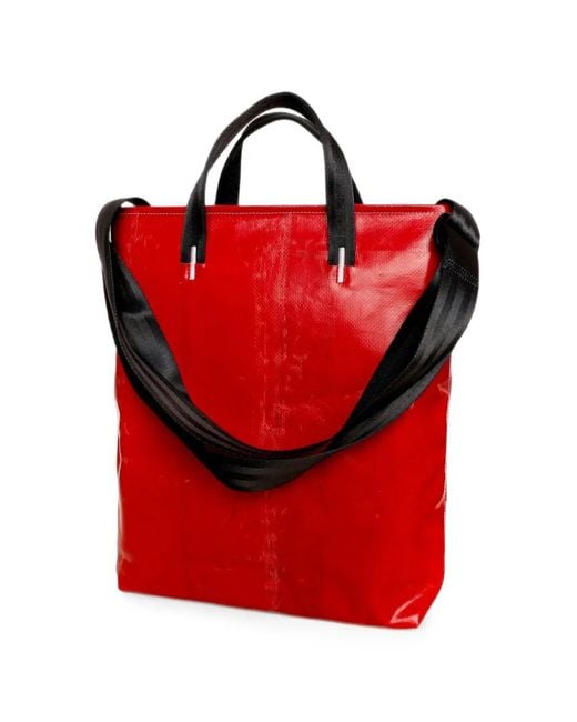 Freitag Red Leland Logo-Patch Tote Bag for men