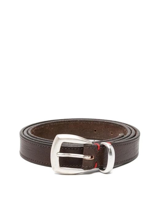 Eleventy Brown Buckle-Fastening Leather Belt for men