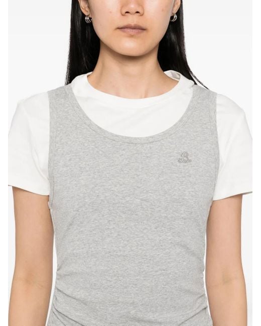 B+ AB White Layered Mini Dress