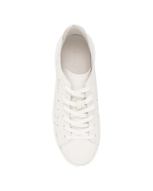 Bally White Lift Leather Sneakers for men