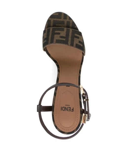 Sandali Zucca Con Monogramma di Fendi in Black