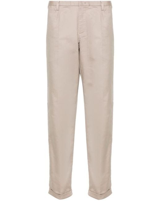 Emporio Armani Natural Cuffed Tapered Trousers for men