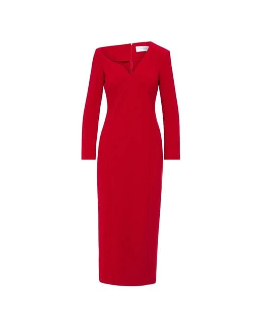 Florence & Fortitude Red V-Neck Long-Sleeve Dress