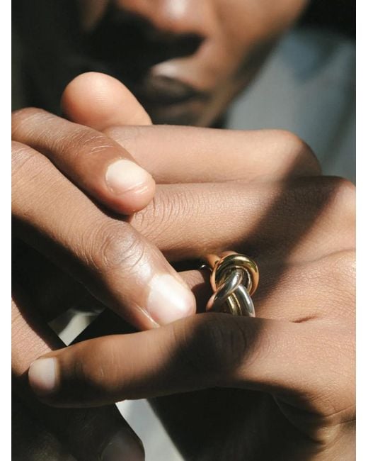 NORMA JEWELLERY Black Xl Hydra Knot-Detail Ring