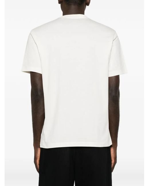 Y-3 White Logo-Print T-Shirt for men