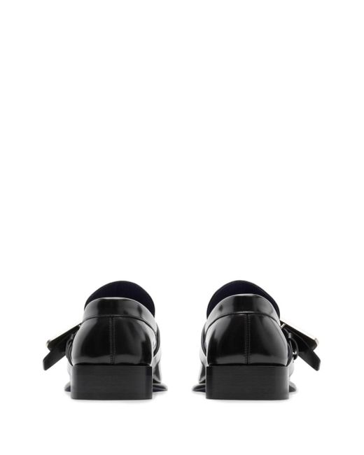 Burberry Black Shield Leather Loafers