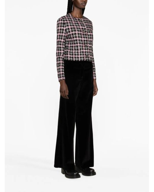 MSGM Black Ausgestellte High-Waist-Hose