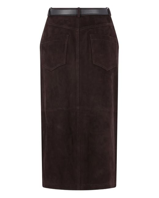 Self-Portrait Black Button Belted Skirt