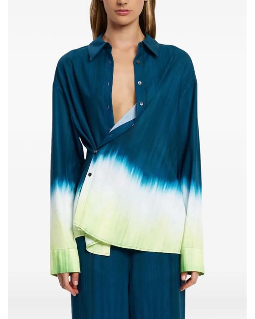 Significant Other Green Vilte Gradient Button Shirt