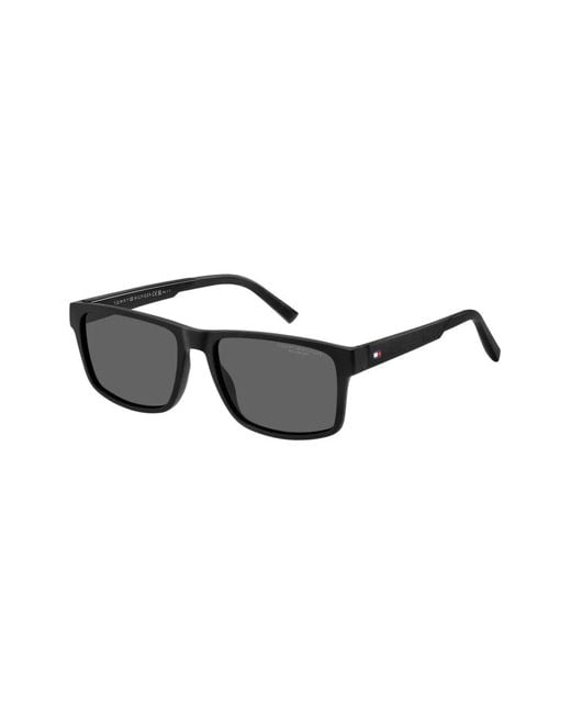 Tommy Hilfiger Black Rectangle-Frame Sunglasses for men