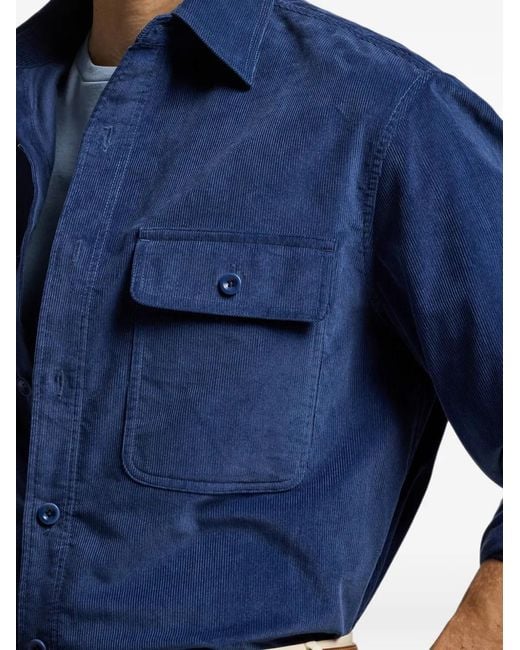 Ralph Lauren Blue Fine-Wale Corduroy Shirt for men