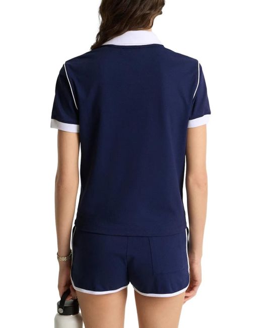 Sporty & Rich Blue Contrast-Trim Polo Shirt