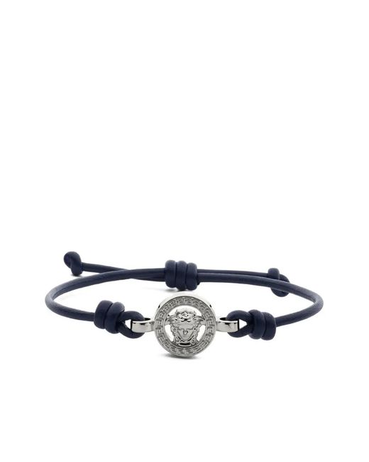 Versace White Medusa '95 Leather Bracelet for men