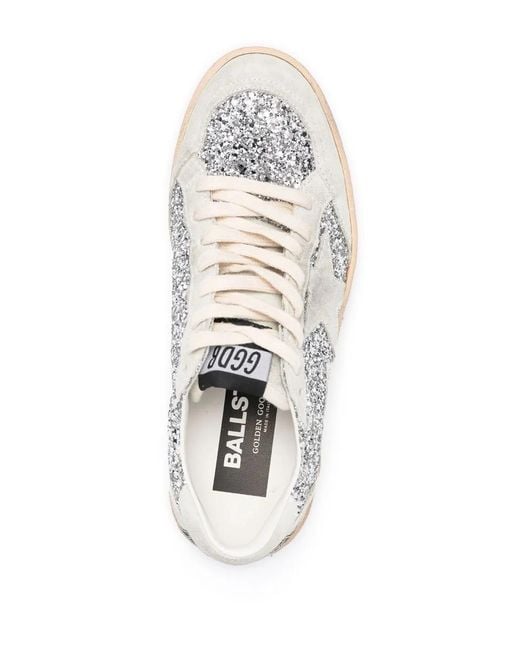 Golden Goose Deluxe Brand White Ball Star Glitter Leather Sneakers - Women's - Calf Suede/calf Leather/sequin/rubber