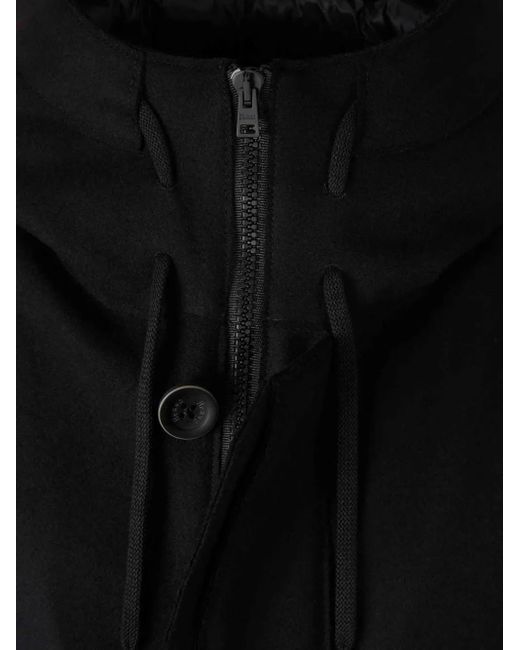 Herno Black High Collar Long Coat for men