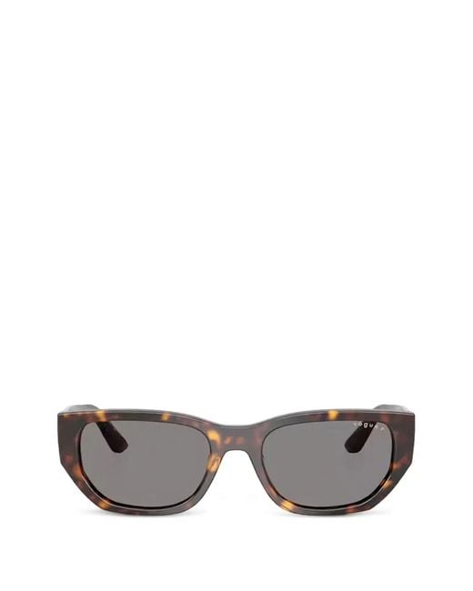 Vogue Eyewear Gray Tortoiseshell-Effect Rectangle-Frame Sunglasses