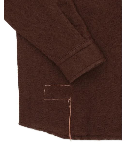 Fortela Brown Kenny Brushed Chest-Pocket Overshirt for men