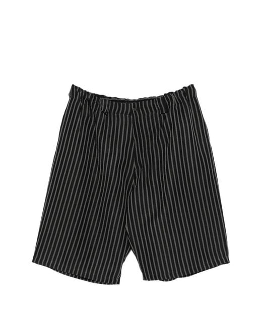 Willy Chavarria Black Striped Bermuda Shorts for men