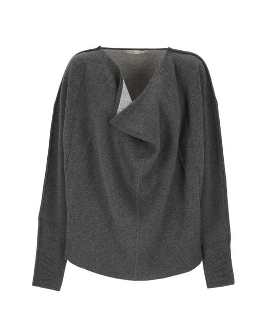 Carven Gray Drapierter Pullover