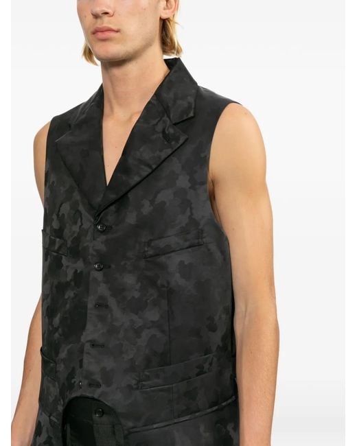 Comme des Garçons Black Camouflage-Print Coat for men