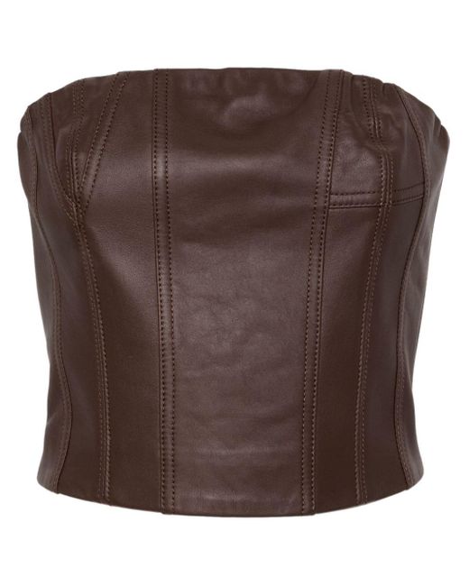 Amiri Brown Bustier-style Leather Top