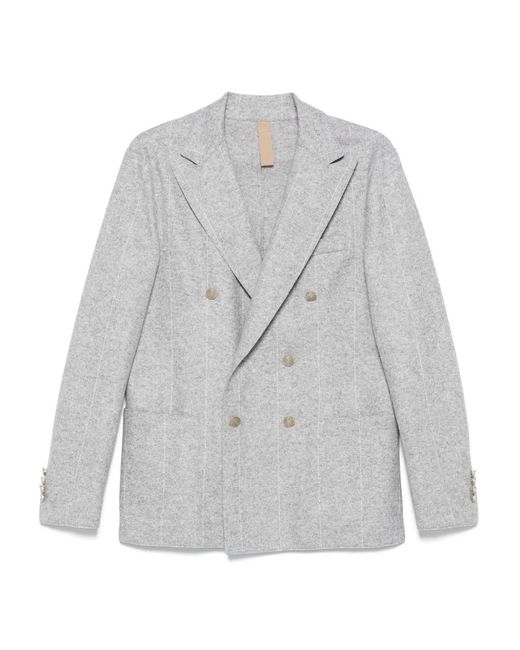 Eleventy Gray Pinstripe Double-Breasted Jacket for men