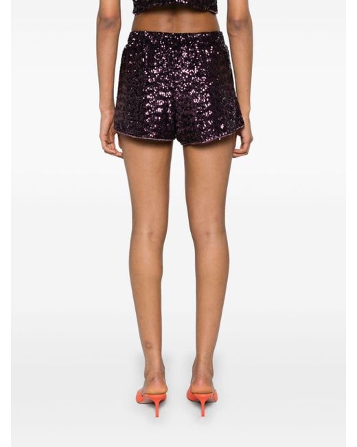 Oseree Black Disco Sequinned Shorts