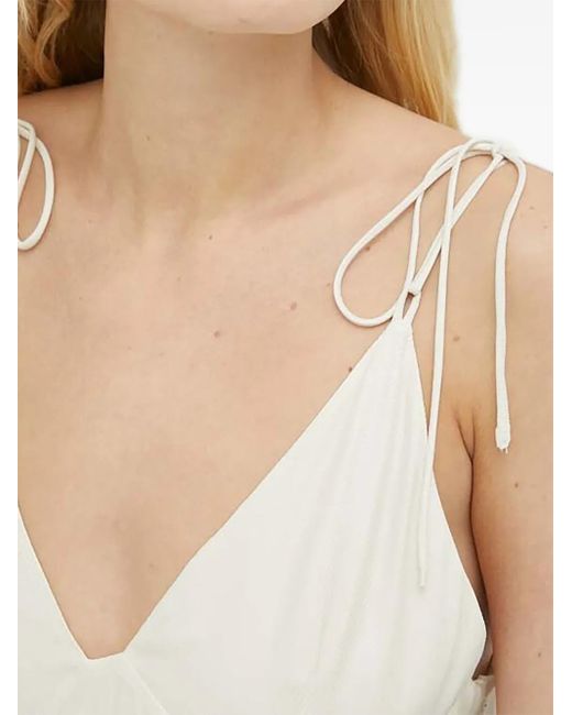 Lovechild White Tie-Straps Midi Day Dress