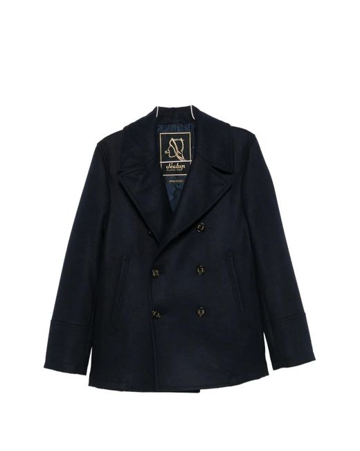 Sealup Blue Double-Breasted Button-Down Jacket for men
