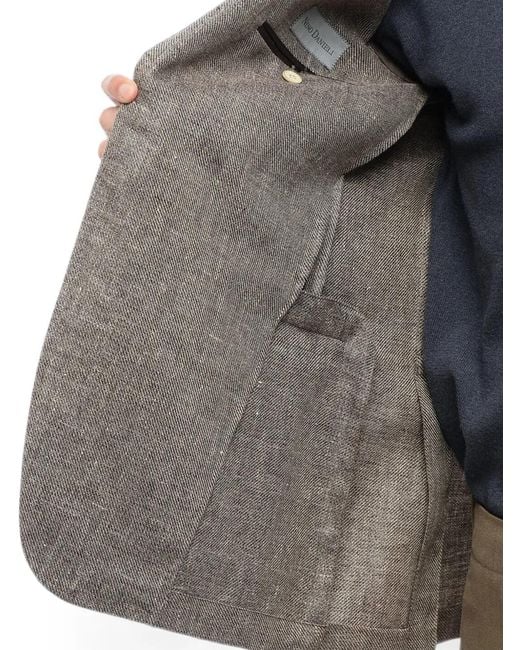 Corneliani Gray Single-Breasted Flap-Pocket Blazer for men