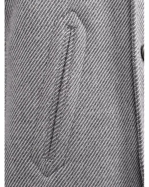 Brunello Cucinelli Gray Herringbone Double-Breasted Jacket for men