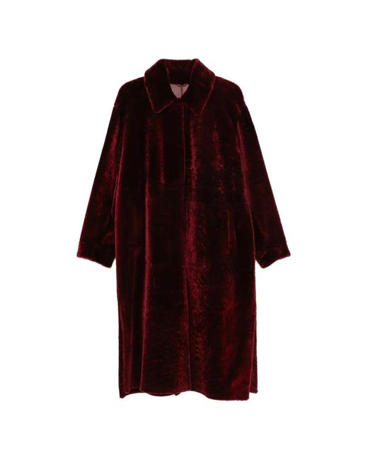 Manzoni 24 Red Spread-Collar Coat