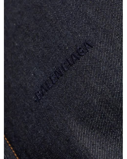 Balenciaga Blue Hooded Denim Jacket for men