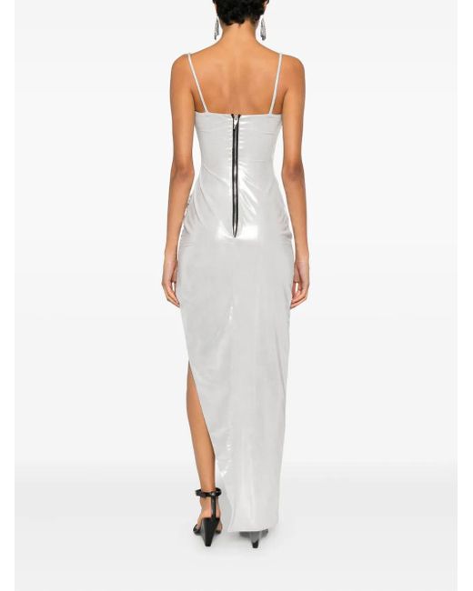 MITILIANE COUTURE White Iridescent Asymmetric Dress