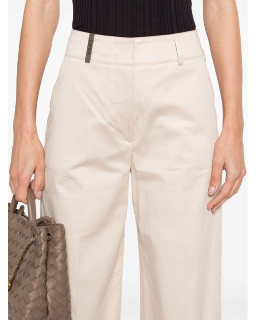 Peserico Natural Mid-rise Cropped Trousers