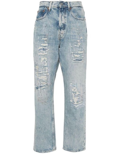 Polo Ralph Lauren High-rise Straight-leg Cotton Jeans in Blue | Lyst UK